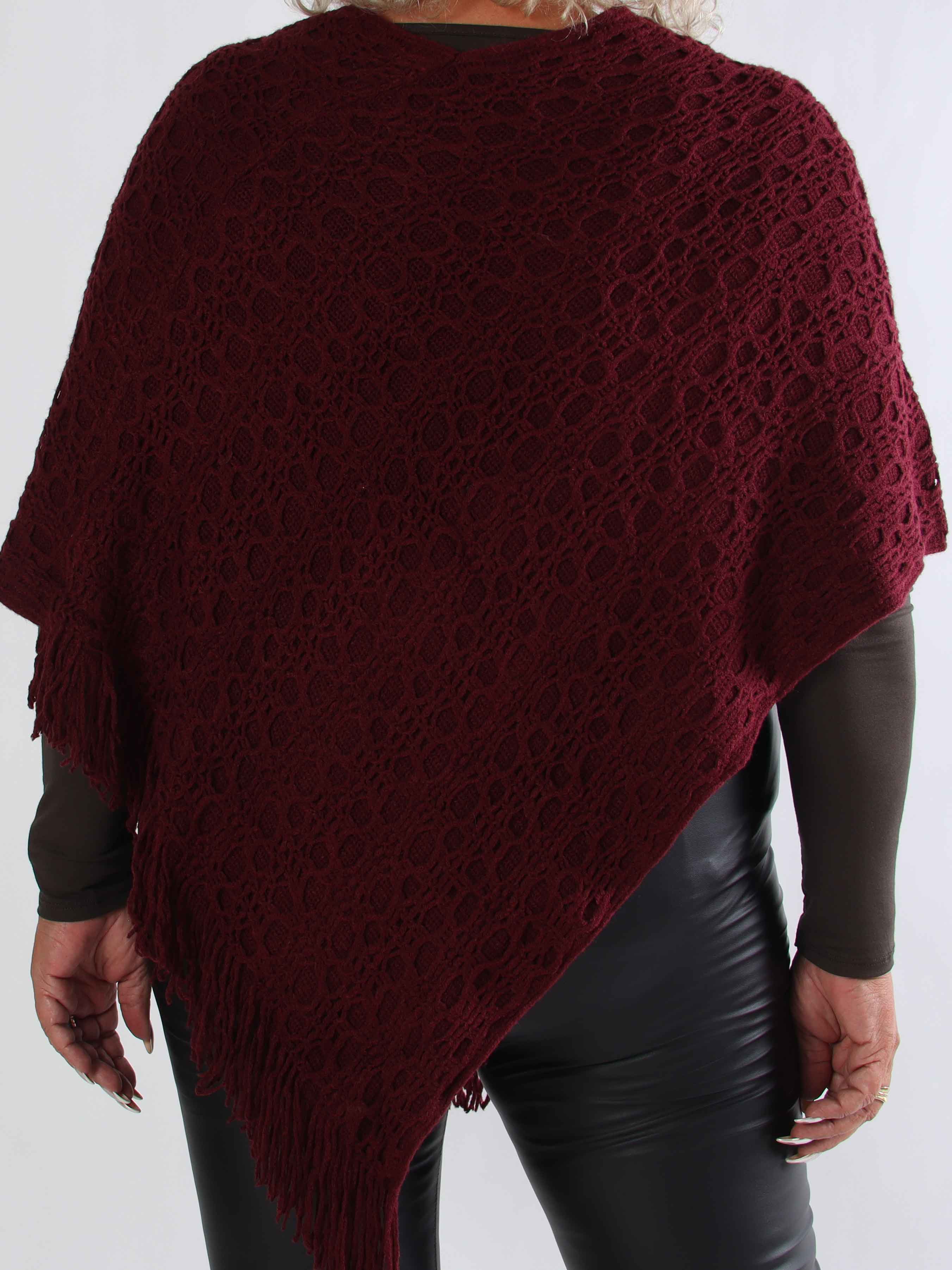 Opra - Blød mønstret plus size strikponcho